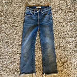 Madewell Cali Demi Boot Distressed Hem Jeans